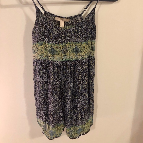 Blue & Green Floral Romper - with pockets!! - Picture 1 of 4